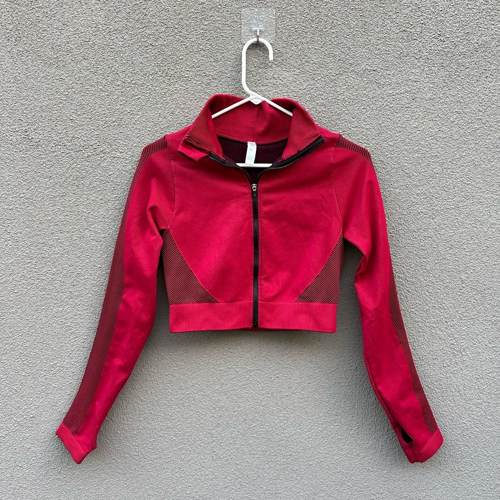 Seamless Cropped Athletic Workout Jacket